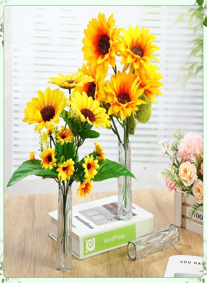 Ninehaoou 50 Pcs Plastic Bud Vases in Bulk Clear Small Flowers Vases for Centerpieces Wedding Decorations Home Banquet Formal Dinners Party Table Decor Office Ornaments, 5.5 * 1.2 Inch - Image 4